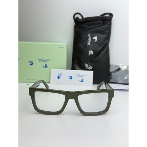 NEW Off White Style 25 Green Bluelight Eyeglasses Frames - Picture 3 of 5